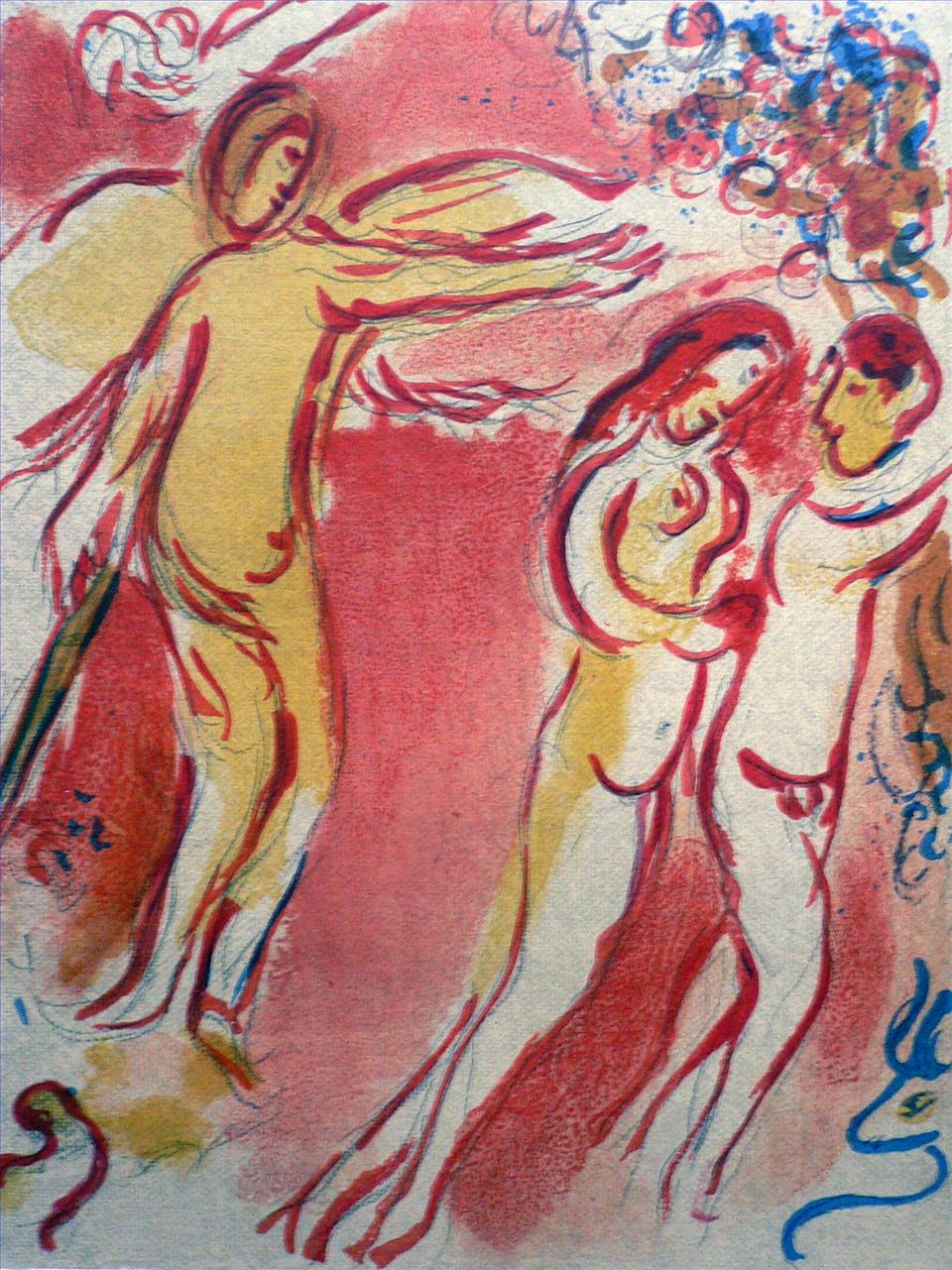 Adam und Eva sind aus dem Paradies verbannt Zeitgenosse Marc Chagall Ölgemälde
